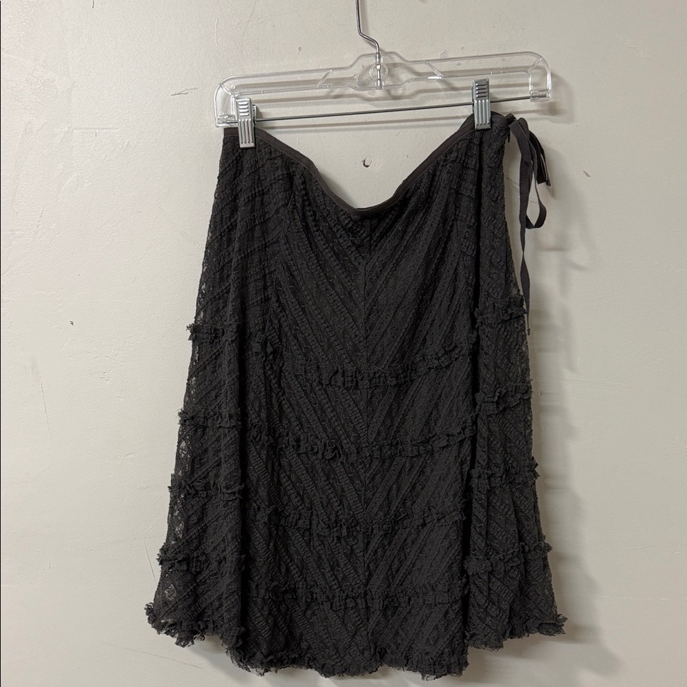 Tara Jarmon Black Textured A-Line Skirt 2005